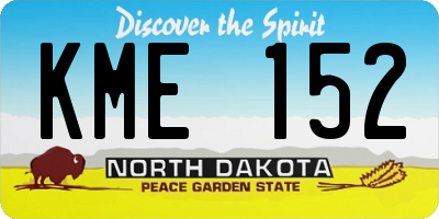 ND license plate KME152