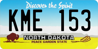 ND license plate KME153