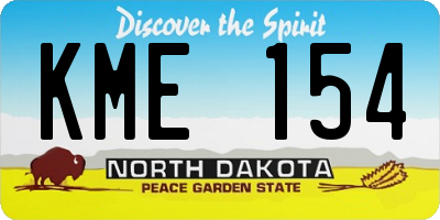 ND license plate KME154