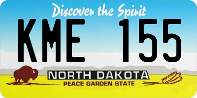ND license plate KME155