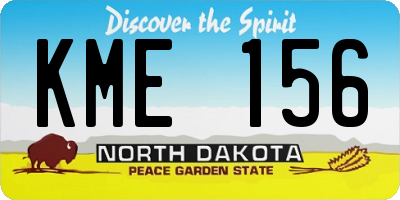ND license plate KME156