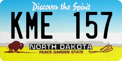 ND license plate KME157