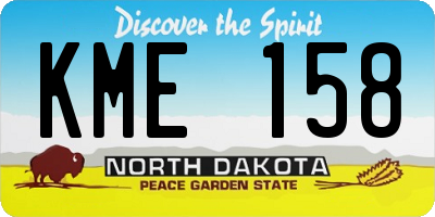 ND license plate KME158