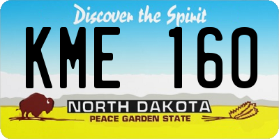 ND license plate KME160