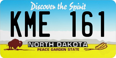 ND license plate KME161