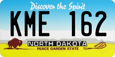 ND license plate KME162