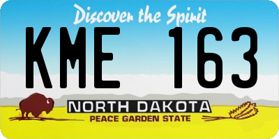 ND license plate KME163