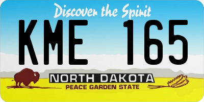 ND license plate KME165