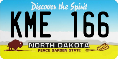 ND license plate KME166