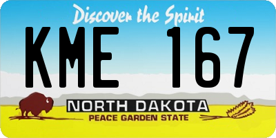 ND license plate KME167