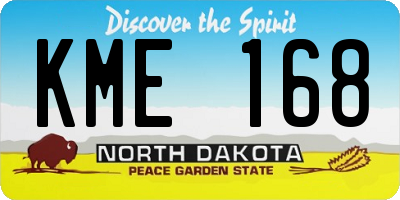ND license plate KME168