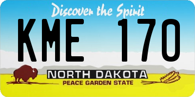 ND license plate KME170