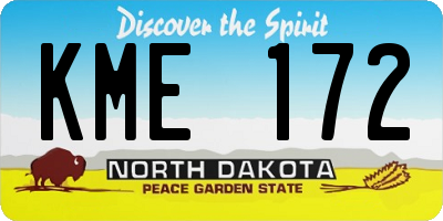 ND license plate KME172