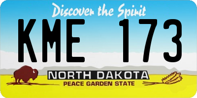 ND license plate KME173