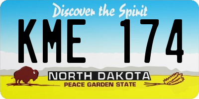 ND license plate KME174