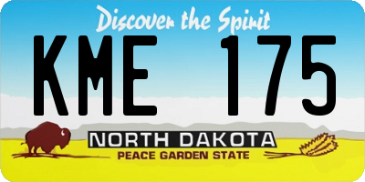 ND license plate KME175