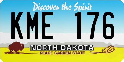 ND license plate KME176