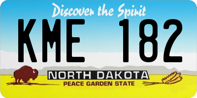 ND license plate KME182