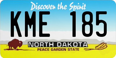 ND license plate KME185