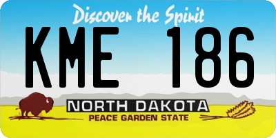 ND license plate KME186