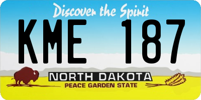 ND license plate KME187