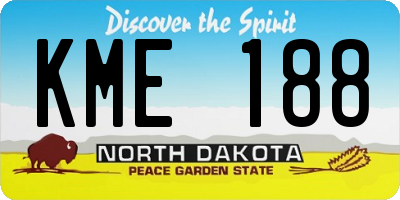 ND license plate KME188