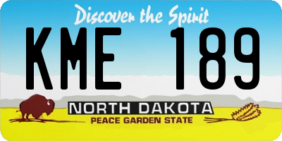 ND license plate KME189