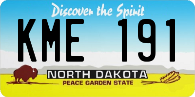 ND license plate KME191