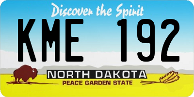 ND license plate KME192