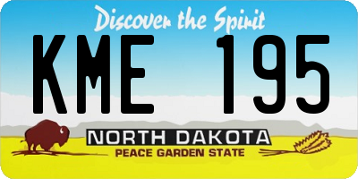 ND license plate KME195