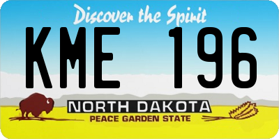 ND license plate KME196