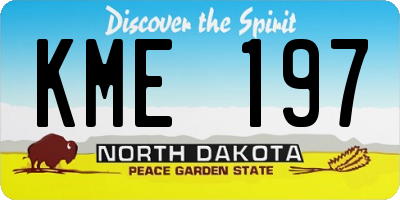 ND license plate KME197