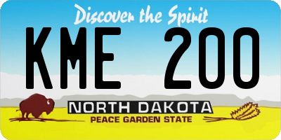 ND license plate KME200