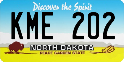 ND license plate KME202