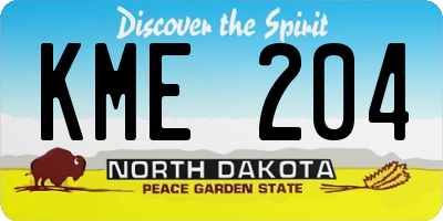 ND license plate KME204
