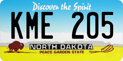 ND license plate KME205