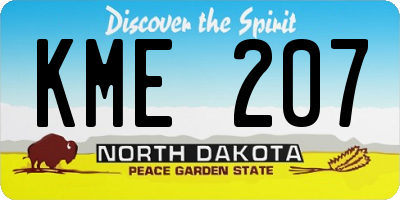 ND license plate KME207