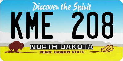 ND license plate KME208