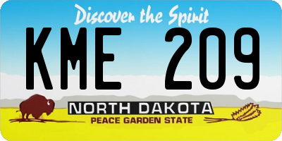 ND license plate KME209