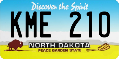 ND license plate KME210