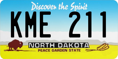 ND license plate KME211
