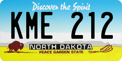 ND license plate KME212