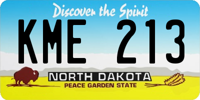 ND license plate KME213