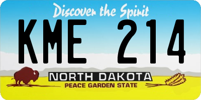 ND license plate KME214