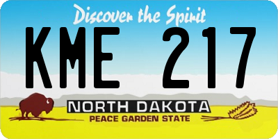 ND license plate KME217