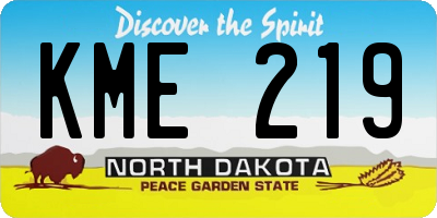 ND license plate KME219