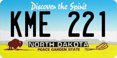 ND license plate KME221