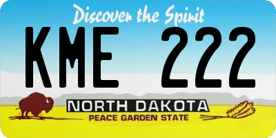 ND license plate KME222