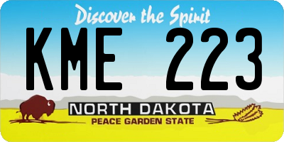 ND license plate KME223
