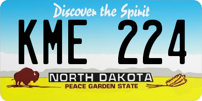 ND license plate KME224